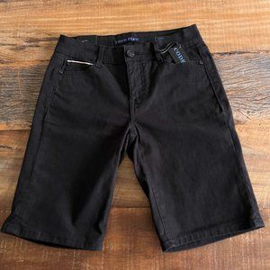 NWT Code Bleu Black Denim Petite Bermuda Shorts